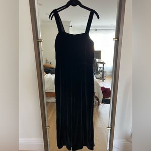 Madewell velvet jumpsuit with pockets, wide leg